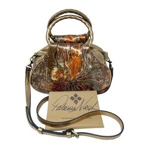 Patricia Nash Milburn Leather Crossbody Antique Bronze, New with Defects